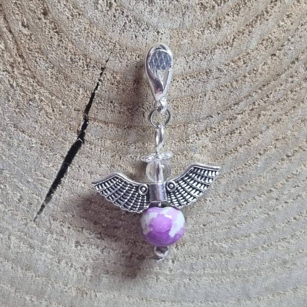 Geluksengel beige/paars