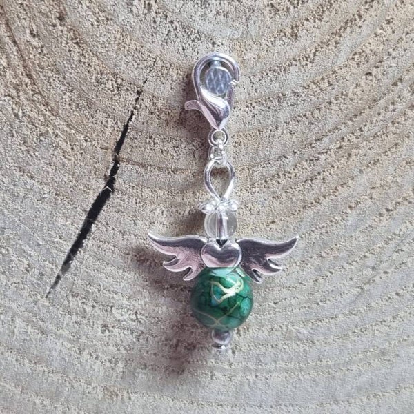 Geluksengel groen/zwart/goud