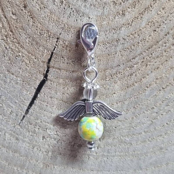 Geluksengel wit/geel/groen/beige