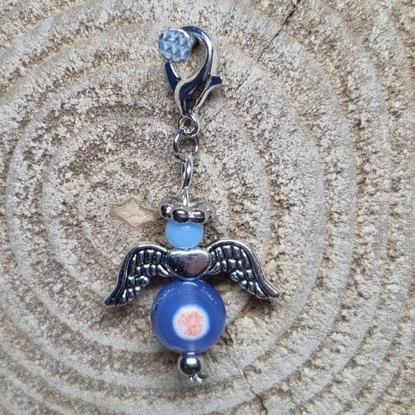 Geluksengel blauw/wit/oranje