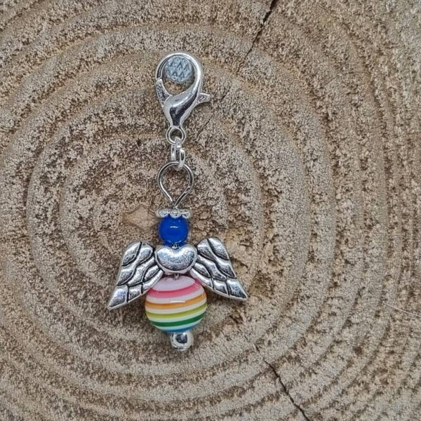 Geluksengel regenboog blauw