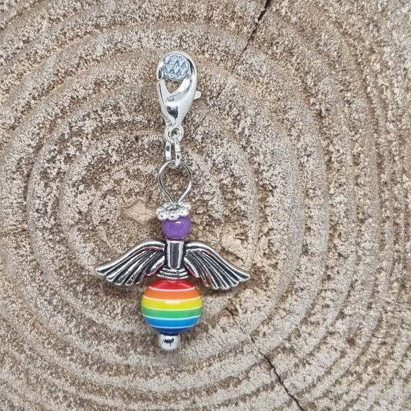 Geluksengel regenboog paars
