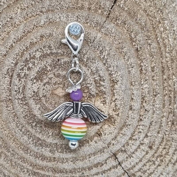 Geluksengel regenboog paars