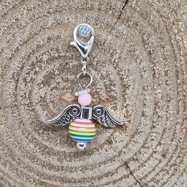 Geluksengel regenboog roze