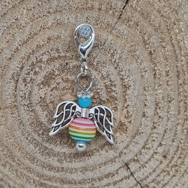 Geluksengel regenboog blauw