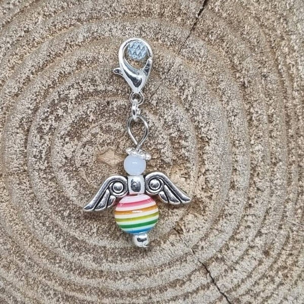 Geluksengel regenboog wit