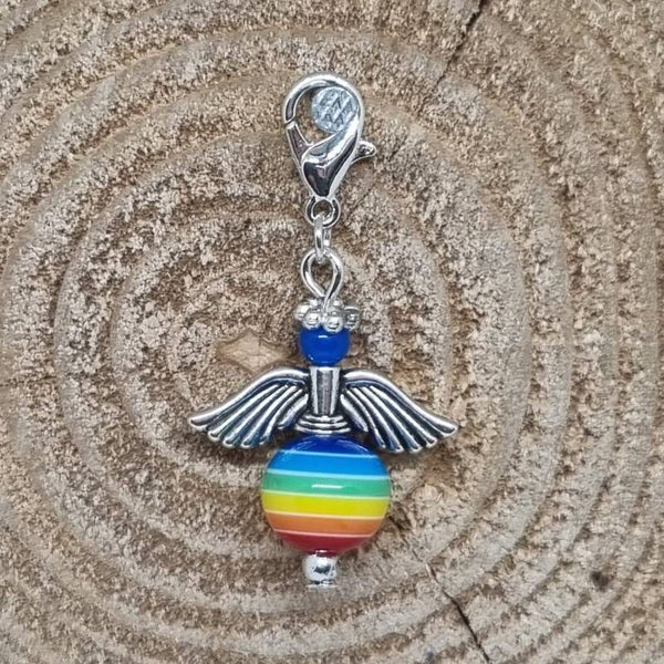 Geluksengel regenboog blauw
