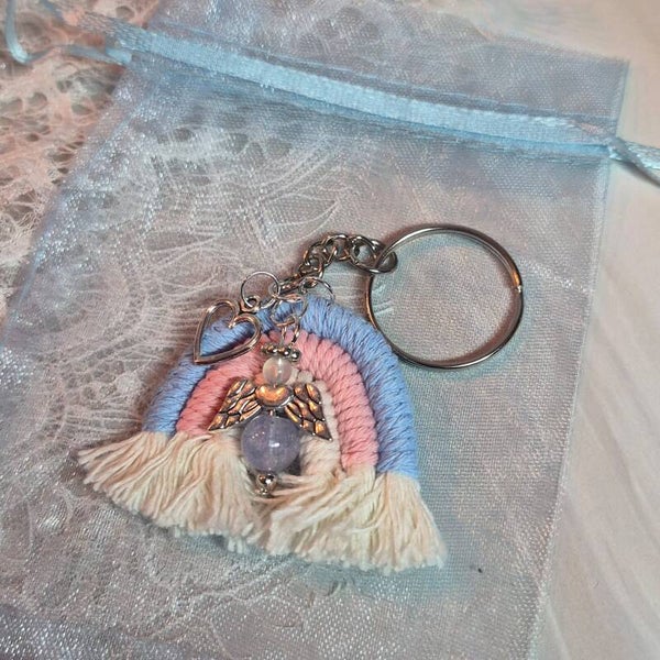 Sleutelhanger regenboog aquamarijn