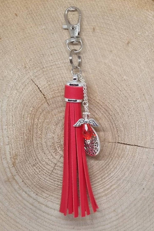 Tassenhanger kwast rood