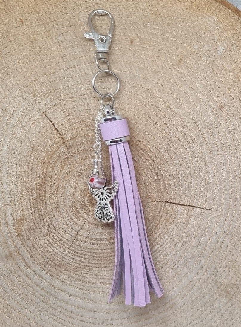 Tassenhanger kwast lila