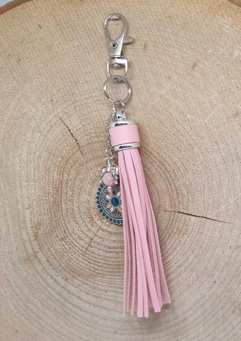 Tassenhanger kwast roze