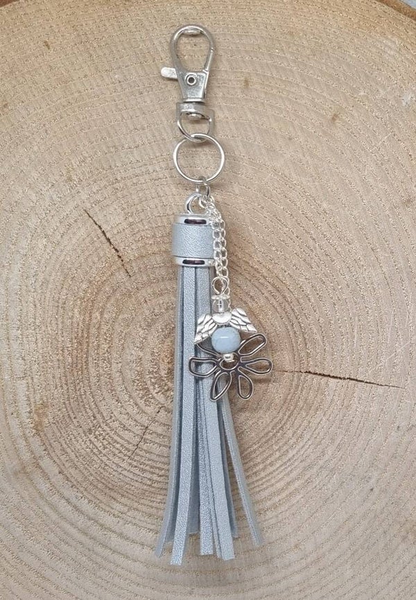 Tassenhanger kwast zilver