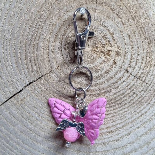 Sleutelhanger vlinder roze
