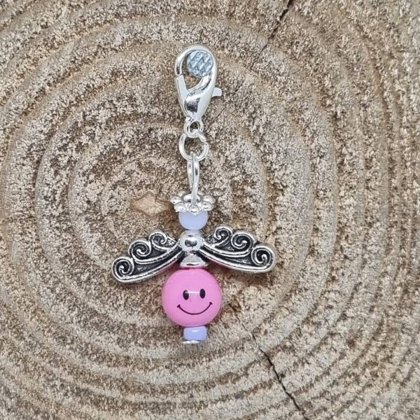 Geluksengel smilie roze