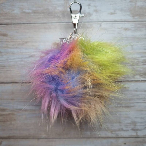 Sleutelhanger pom pom multi