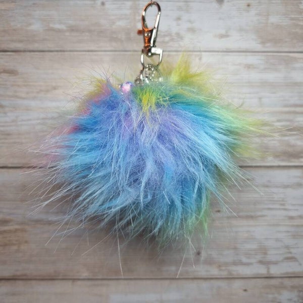 Sleutelhanger pom pom multi