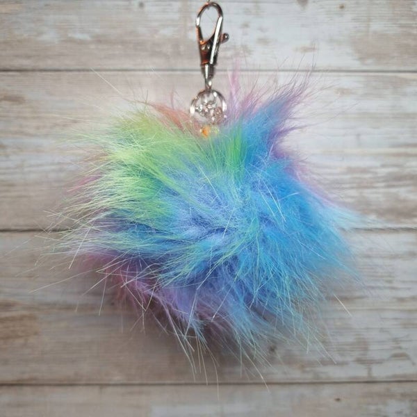 Sleutelhanger pom pom multi