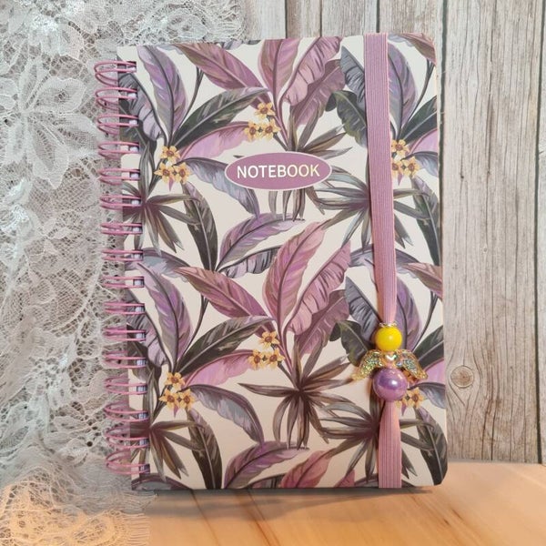 Notitieboek paars/groen/geel planten