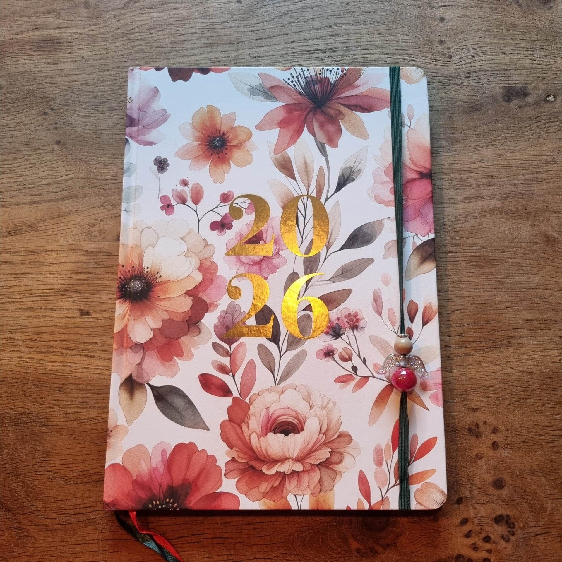 Agenda wit met bloemen