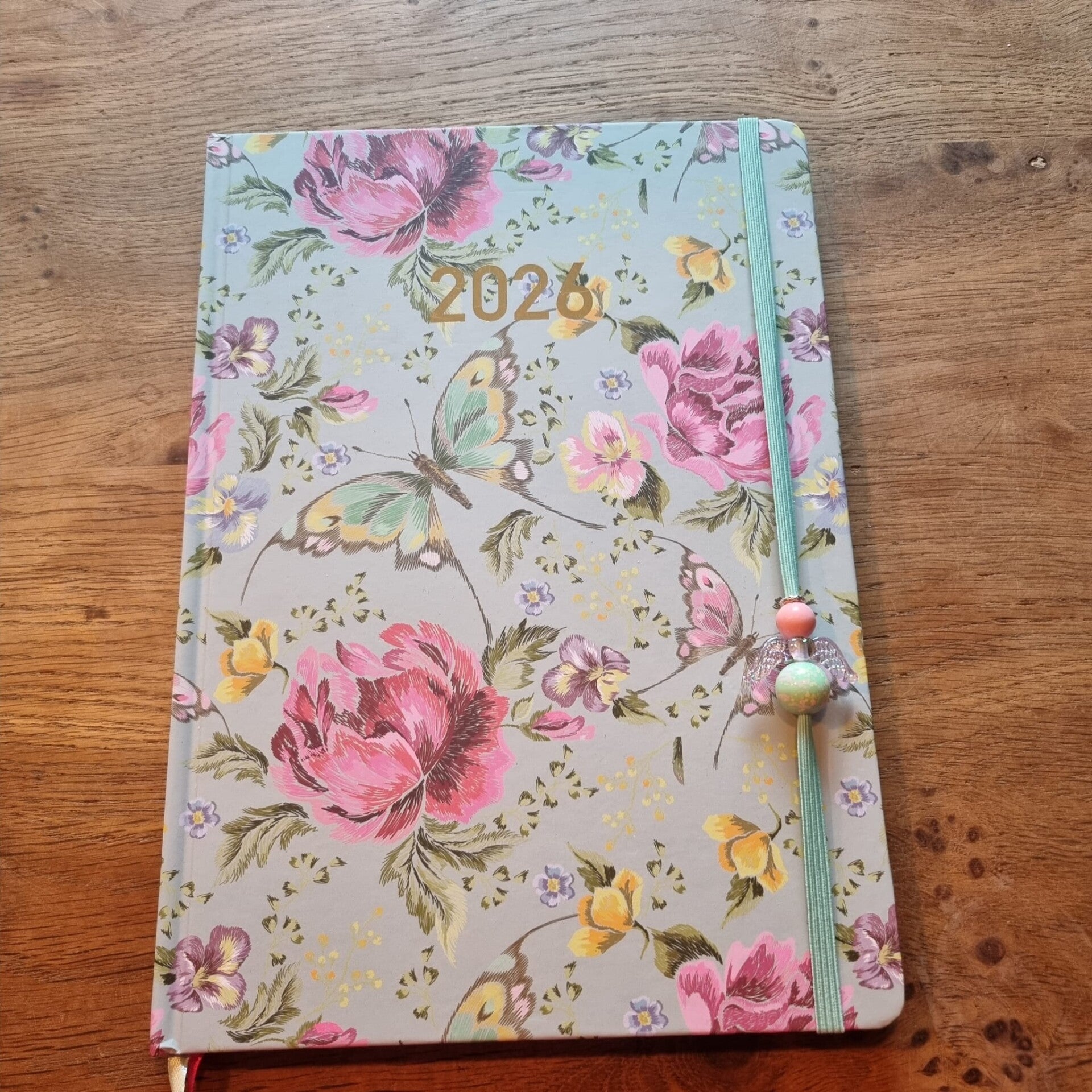Agenda mint groen met bloemen