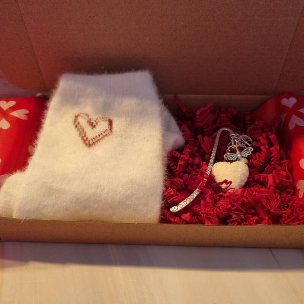 Fluffy sokken en boekenlegger