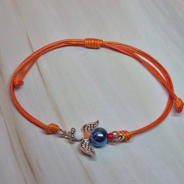 Waxkoord armband oranje