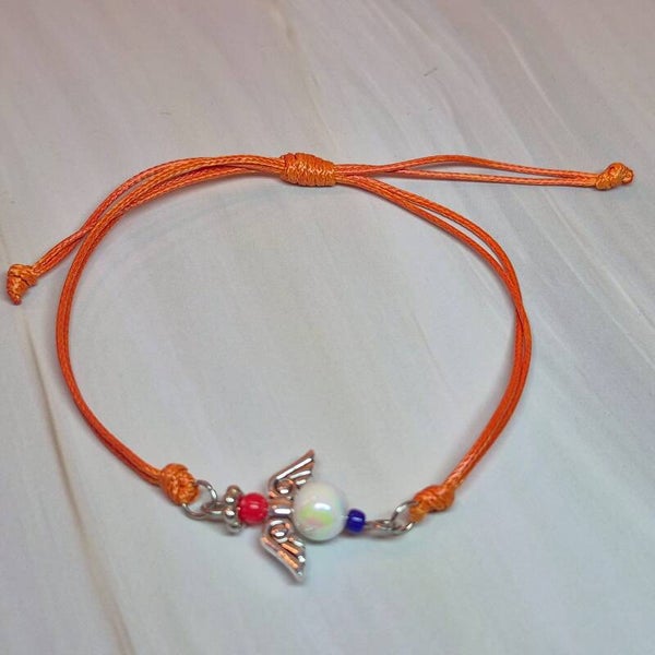 Waxkoord armband oranje