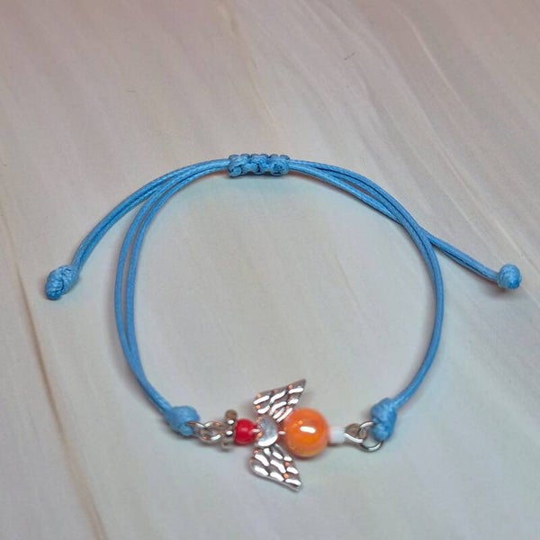 Waxkoord armband blauw