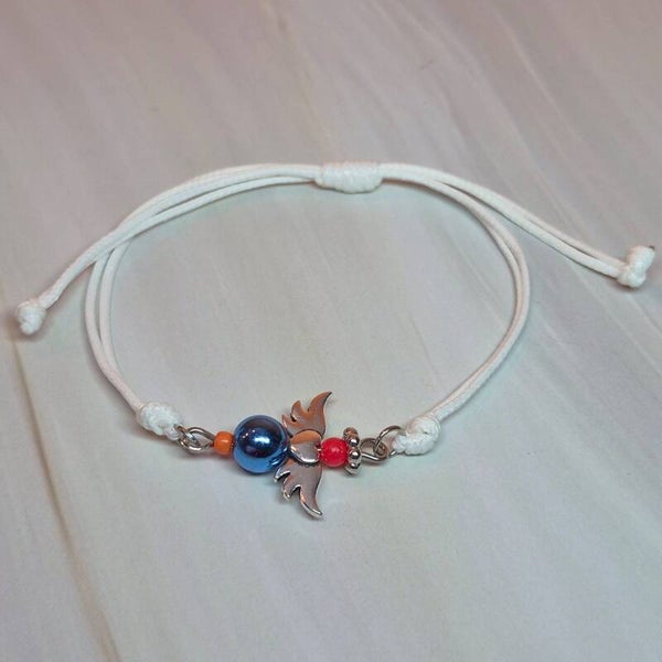 Waxkoord armband wit