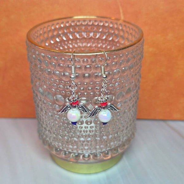 Oorbellen rood, wit en blauw