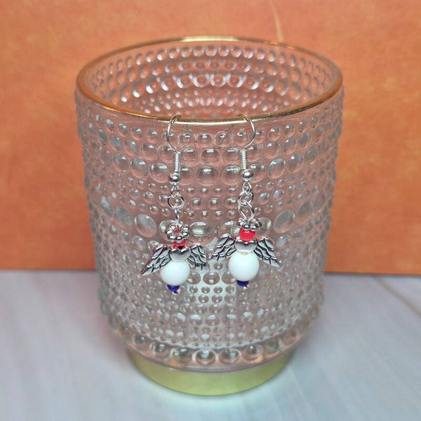 Oorbellen rood, wit en blauw