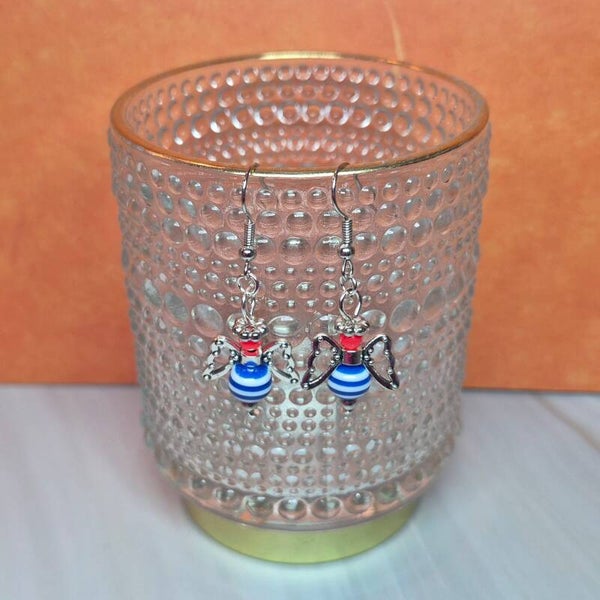 Oorbellen rood, wit en blauw