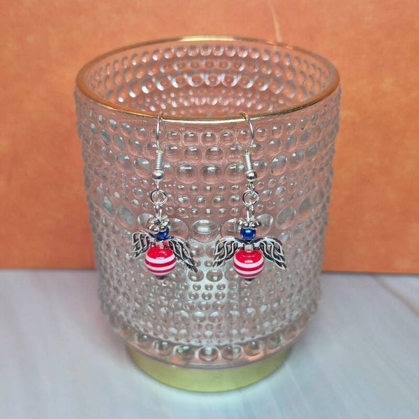 Oorbellen rood, wit en blauw