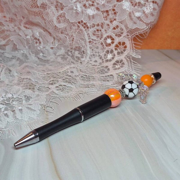 Pen zwart/wit/oranje