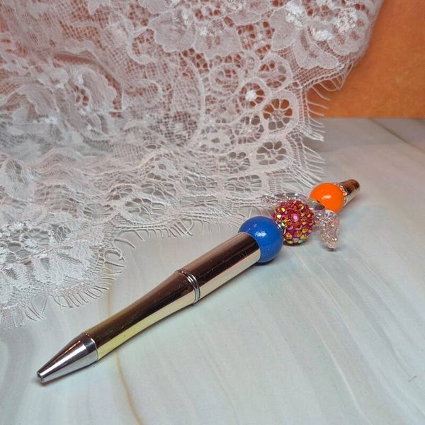 Pen goud/rood/blauw/oranje