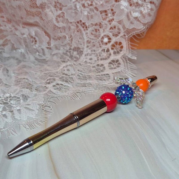 Pen goud/rood/blauw/oranje