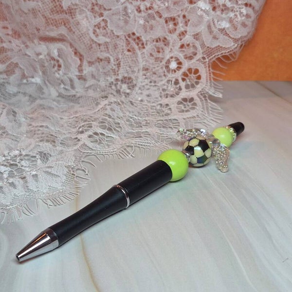 Pen voetbal groen/zwart