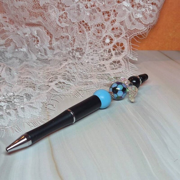 Pen voetbal blauw/zwart