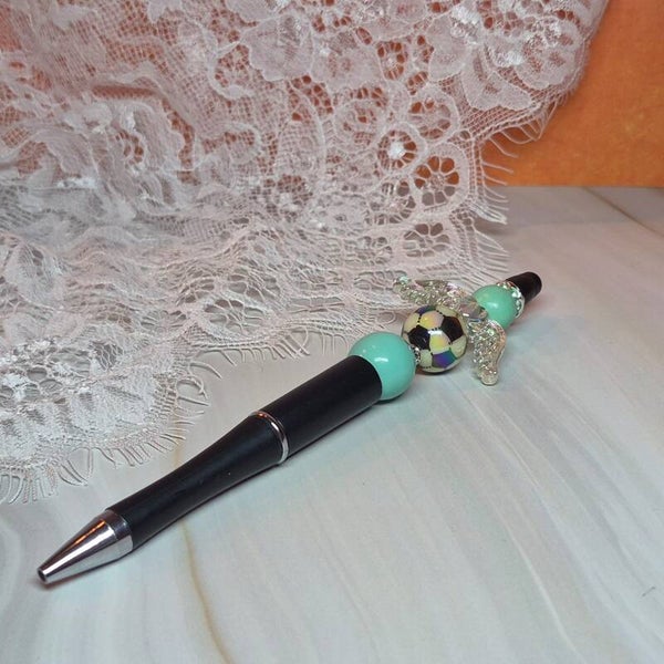 Pen voetbal mint/zwart