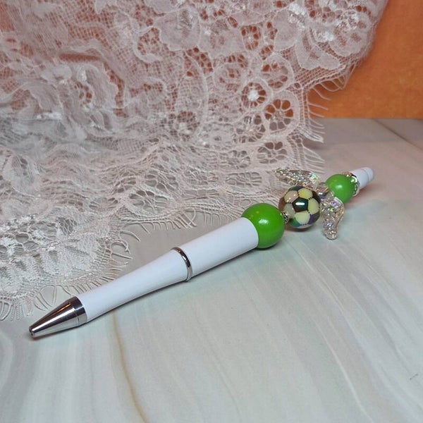Pen voetbal groen/zwart/wit