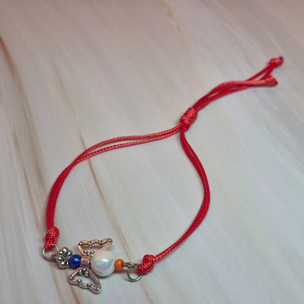 Waxkoord armband rood