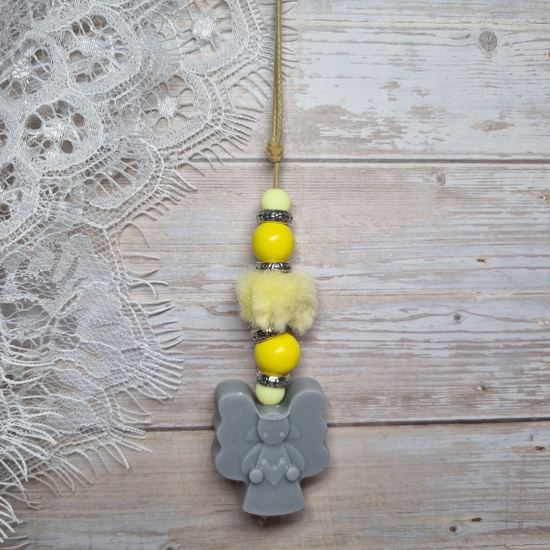 Zeepketting grijs geel