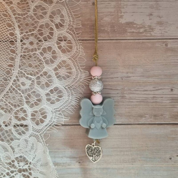 Zeepketting grijs/roze