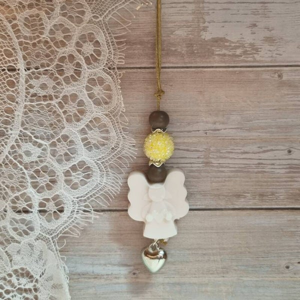 Zeepketting creme/zwart/geel