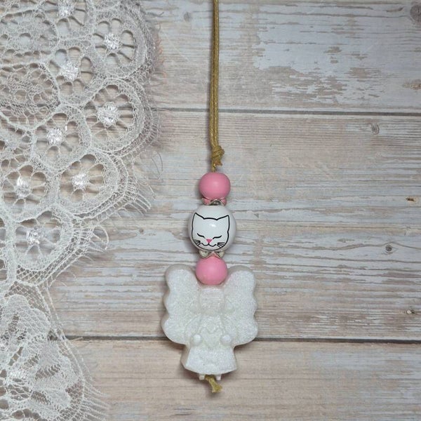 Zeepketting wit parelmoer/roze
