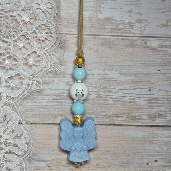 Zeepketting licht blauw/wit/goud