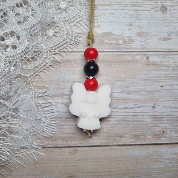 Zeepketting wit zwart rood