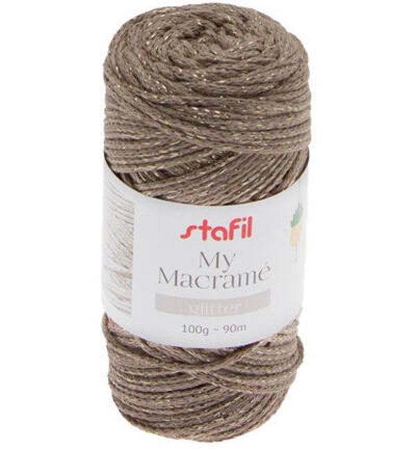 Macrame Glitter, Stone  100gr / 90mtr / 2mm  stafil