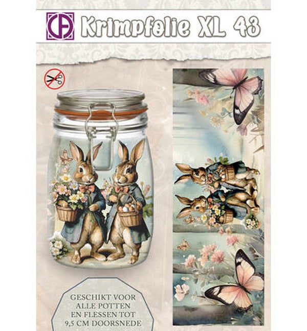 Krimpfolie Fles/pot, tot 9.5cm, nr. 43 2 haasjes