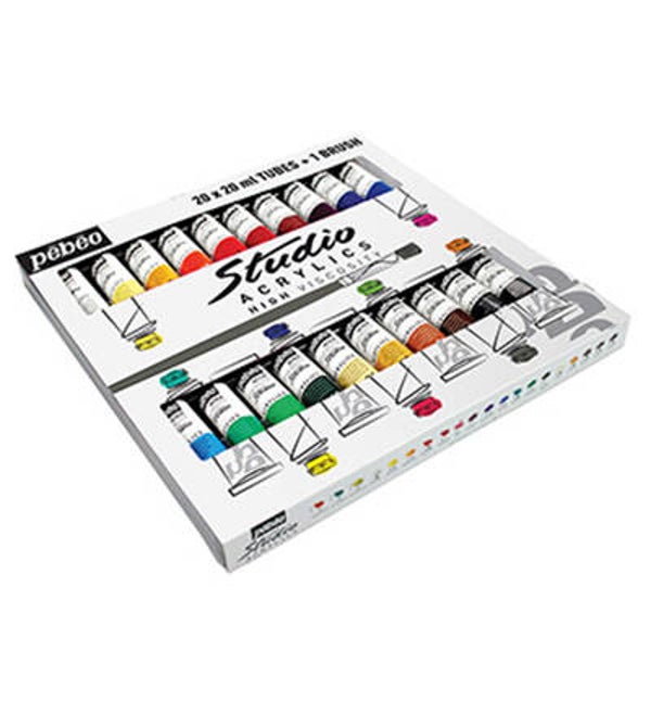 Studio Acrylic 20 tubes Assorti